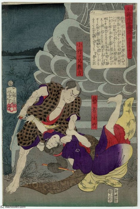 The Geisha Otake And Her Brother Kumakichi — Tsukioka Yoshitoshi