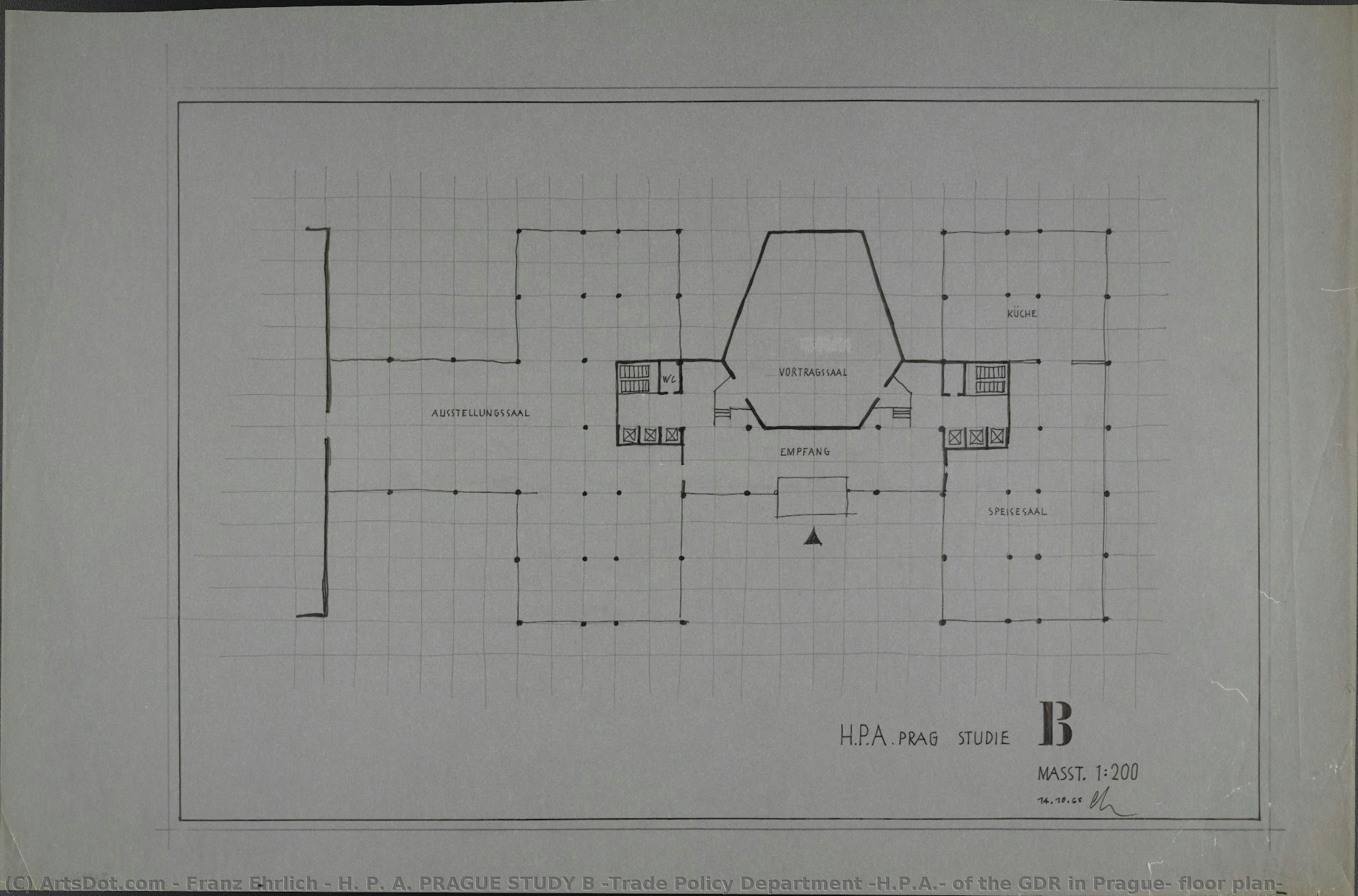 H. P. A. Prague Study B (trade Policy Department (h.p.a.) Of The Gdr In Prague, Floor Plan) — Franz Ehrlich