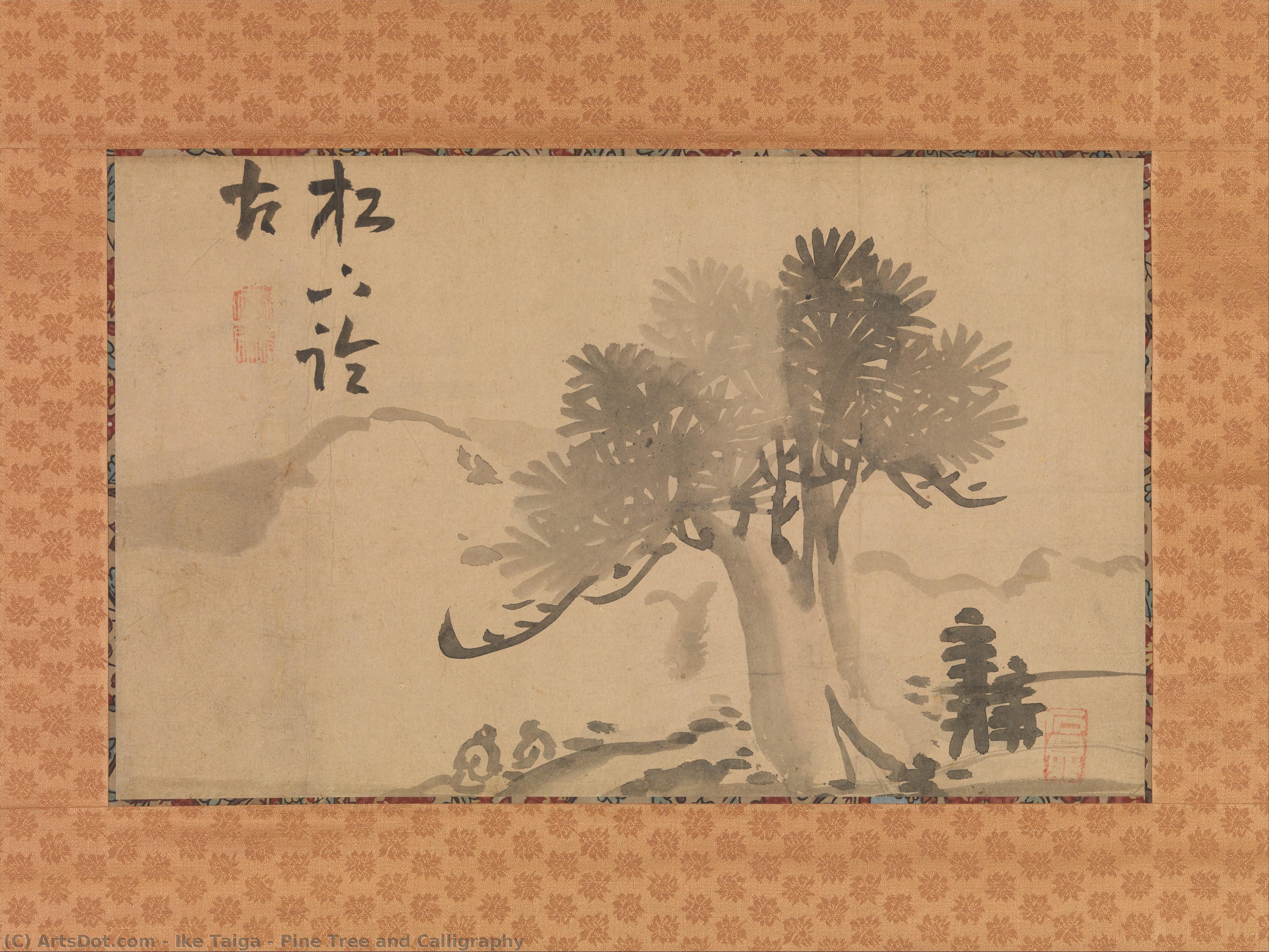 Pine Tree And Calligraphy — Ike Taiga
