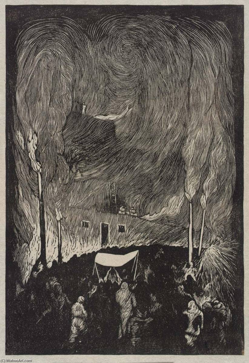 Firelight Dance, Christmas, Taos Pueblo — Howard Cook