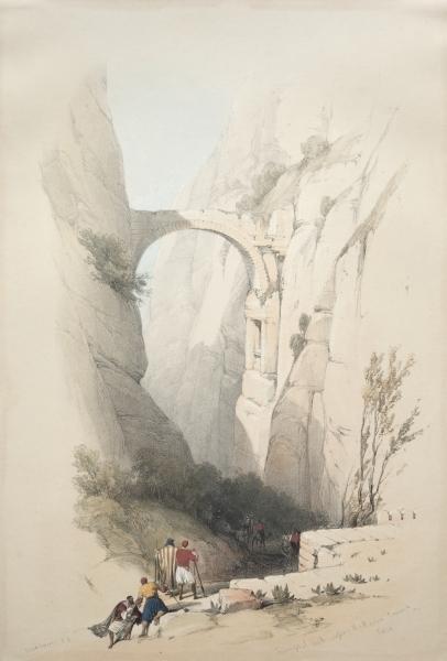 Triumphal Arch Crossing The Ravine Leading To Petra — David Roberts