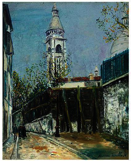 The Saint-vincent Street And The Sacre-cour Campanile — Maurice Utrillo