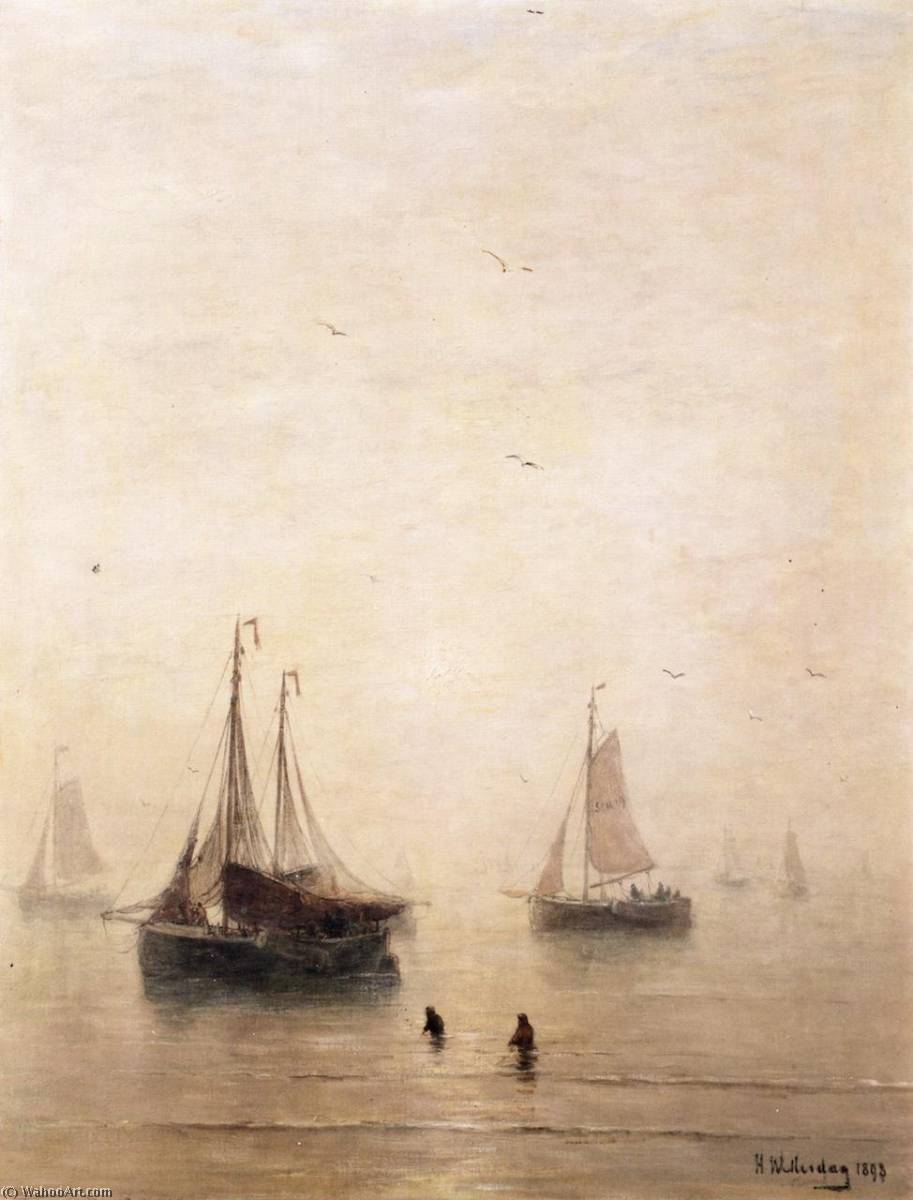 Fishing Boats At Sea — Hendrik Willem Mesdag