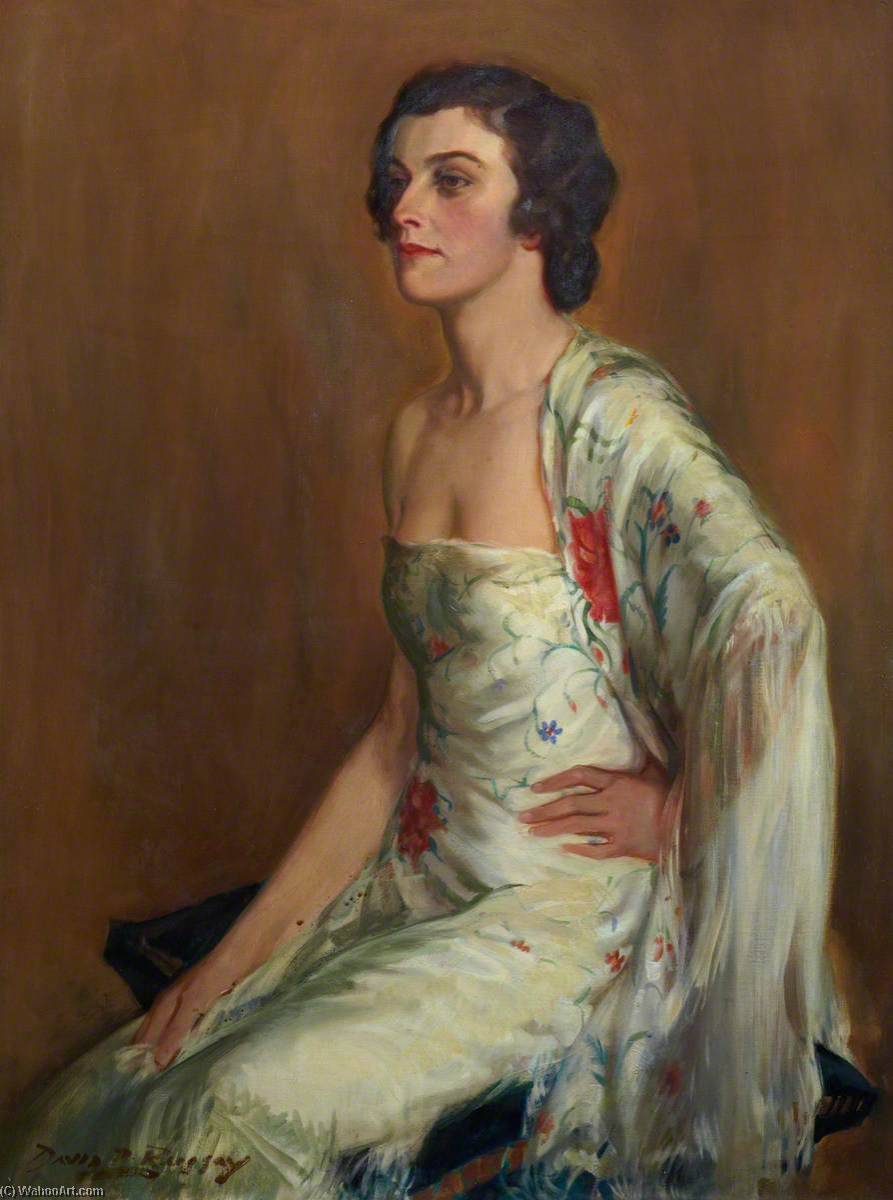 A Lady With A Shawl (miss Betty Cautley) — David Prophet Ramsay