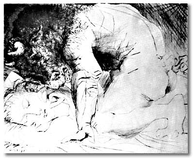 Minotauro Acariciando A Una Mujer Dormida — Pablo Picasso