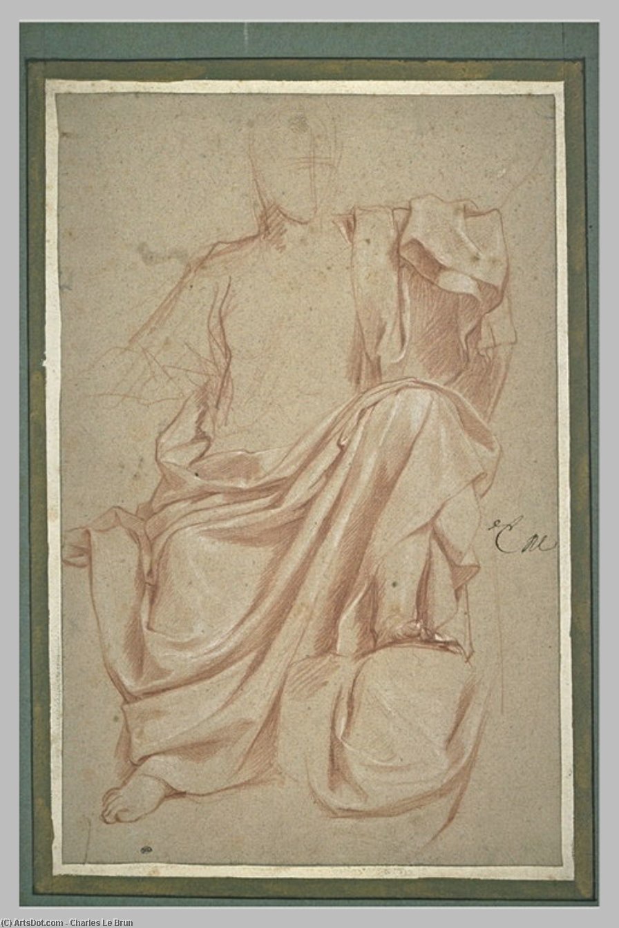 Draperie Pour Un Homme Assis — Charles Le Brun