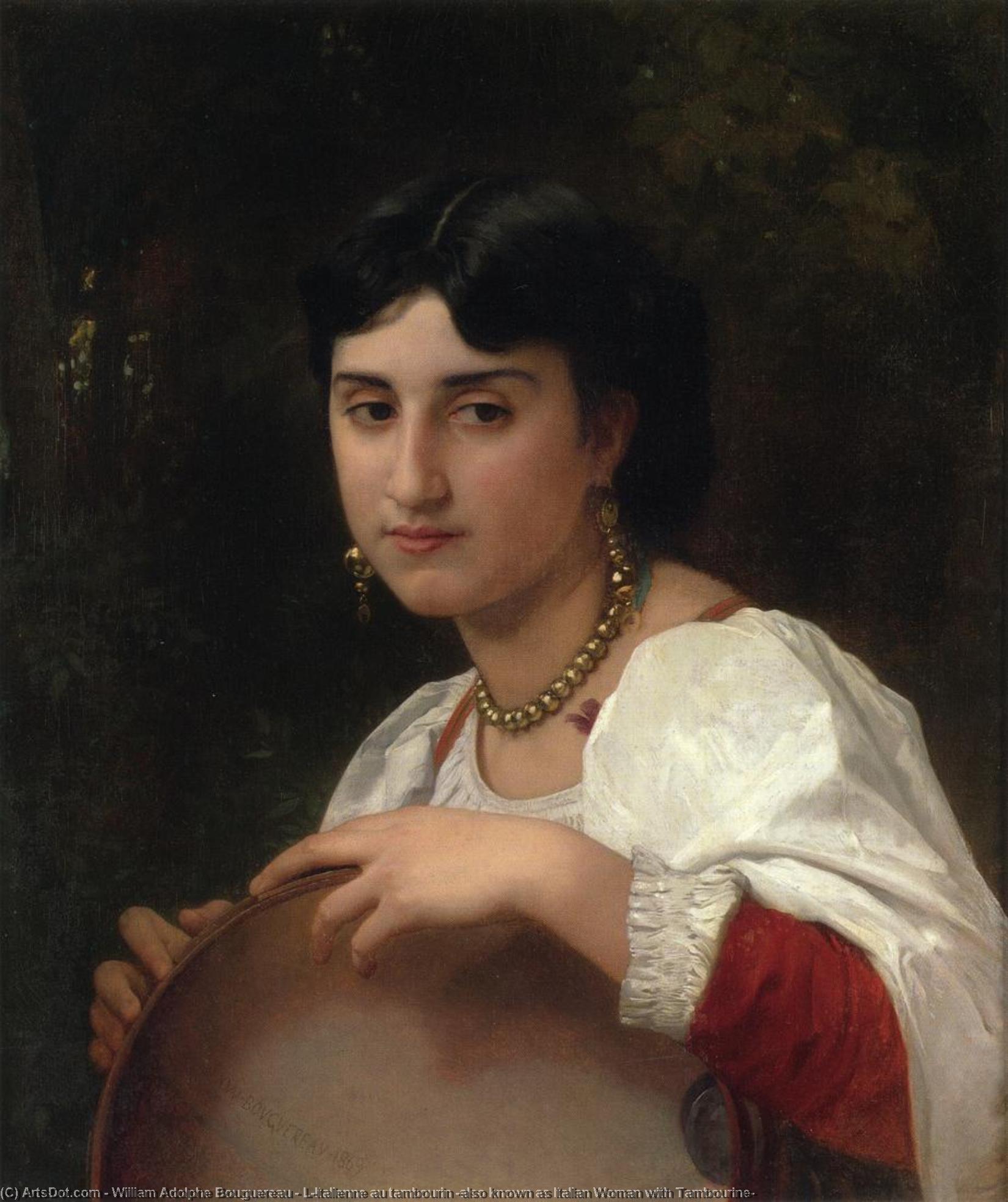 L'italienne Au Tambourin (also Known As Italian Woman With Tambourine) — William-adolphe Bouguereau