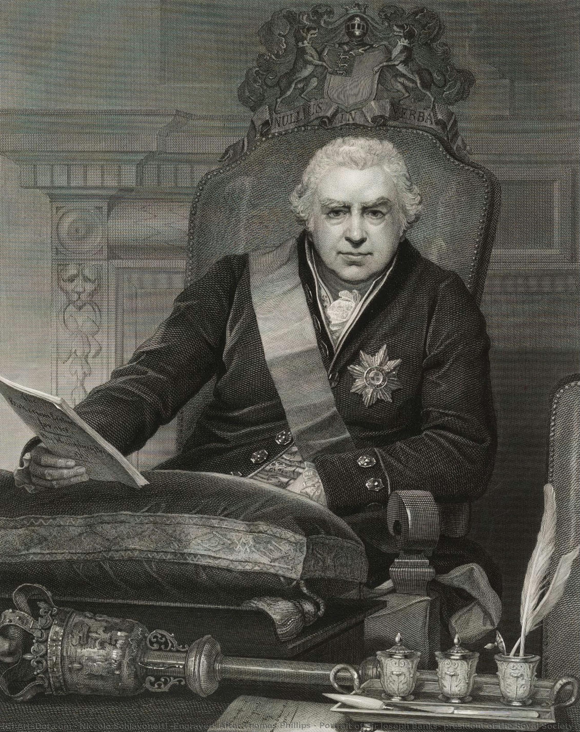 Portrait Of Sir Joseph Banks, President Of The Royal Society — Niccolo Schiavonetti (engraver) After Thomas Phillips