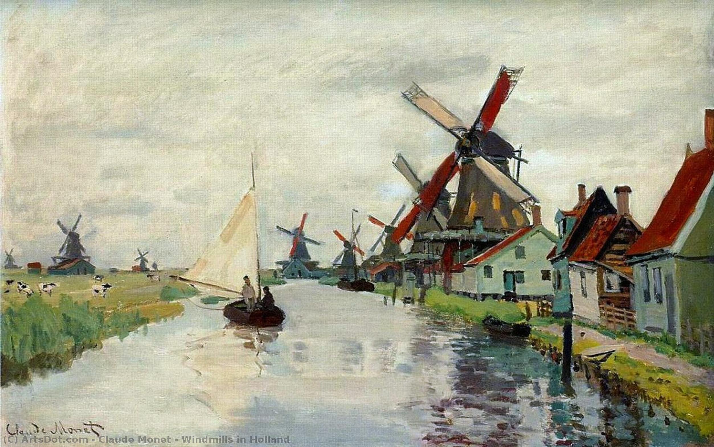 Windmills In Holland — Claude Monet