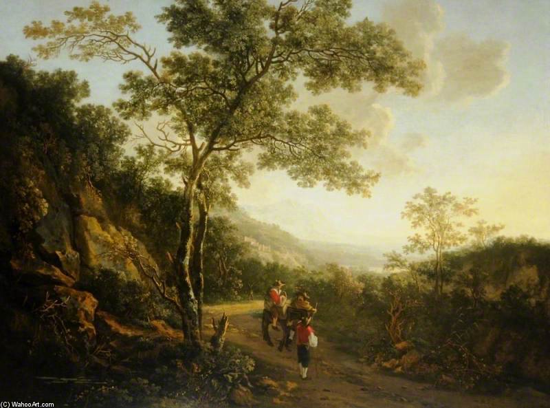 Landscape With Figures, Evening — Andries Both