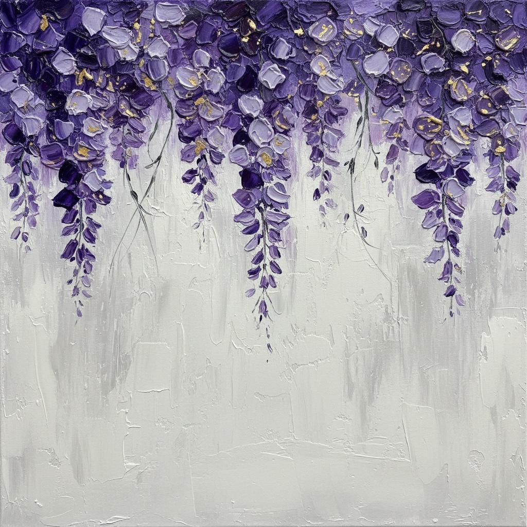 Cascading Nocturne: A Sculptural Symphony Of Deep Violet Petals And Gilded Accents — Laurent Fontaine