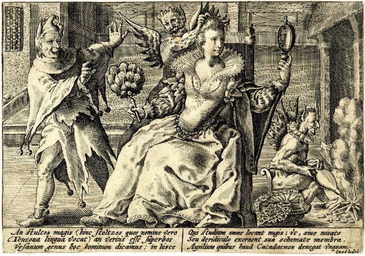 Seated Woman Looking In A Mirror — Crispijn Van De Passe