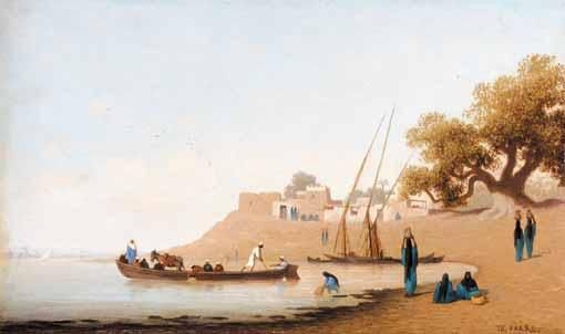 Embarkation By The Nile — Charles Théodore Frère Dit Frère Bey