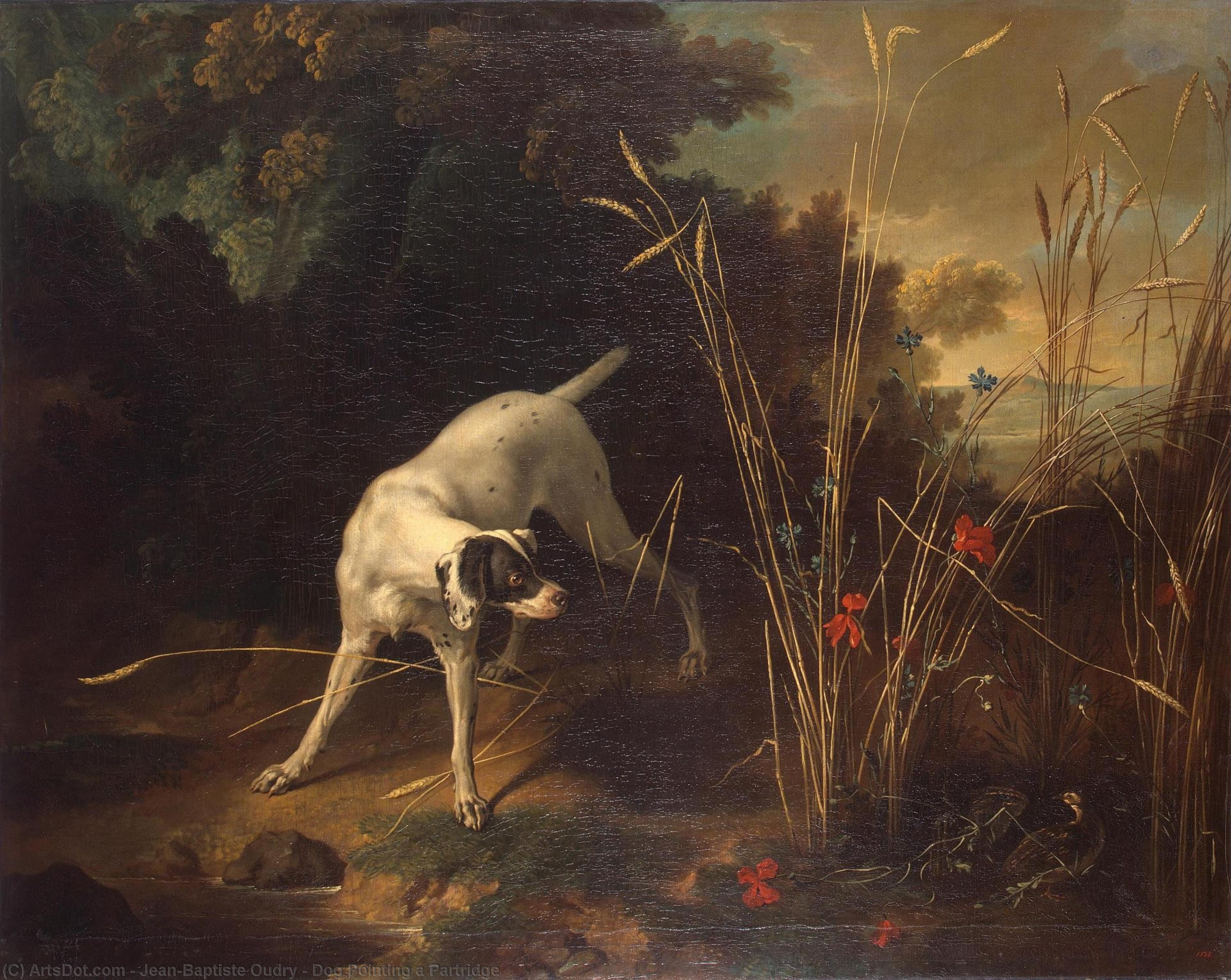 Dog Pointing A Partridge — Jean-baptiste Oudry