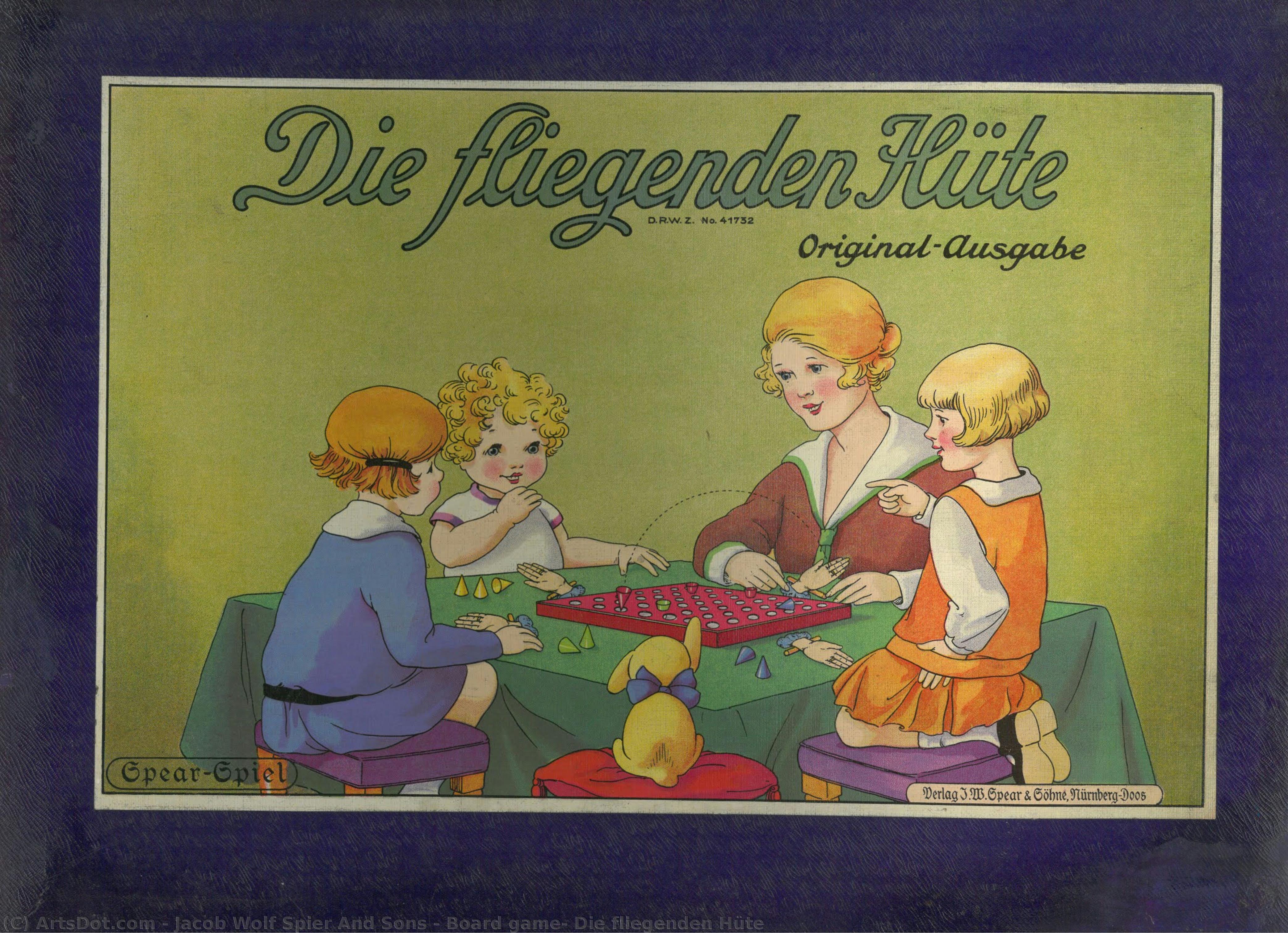 Board Game: Die Fliegenden Hüte — Jacob Wolf Spier And Sons