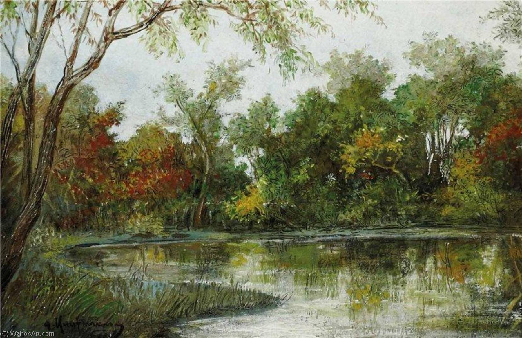 Landscape With Pond — Adolf Kaufmann