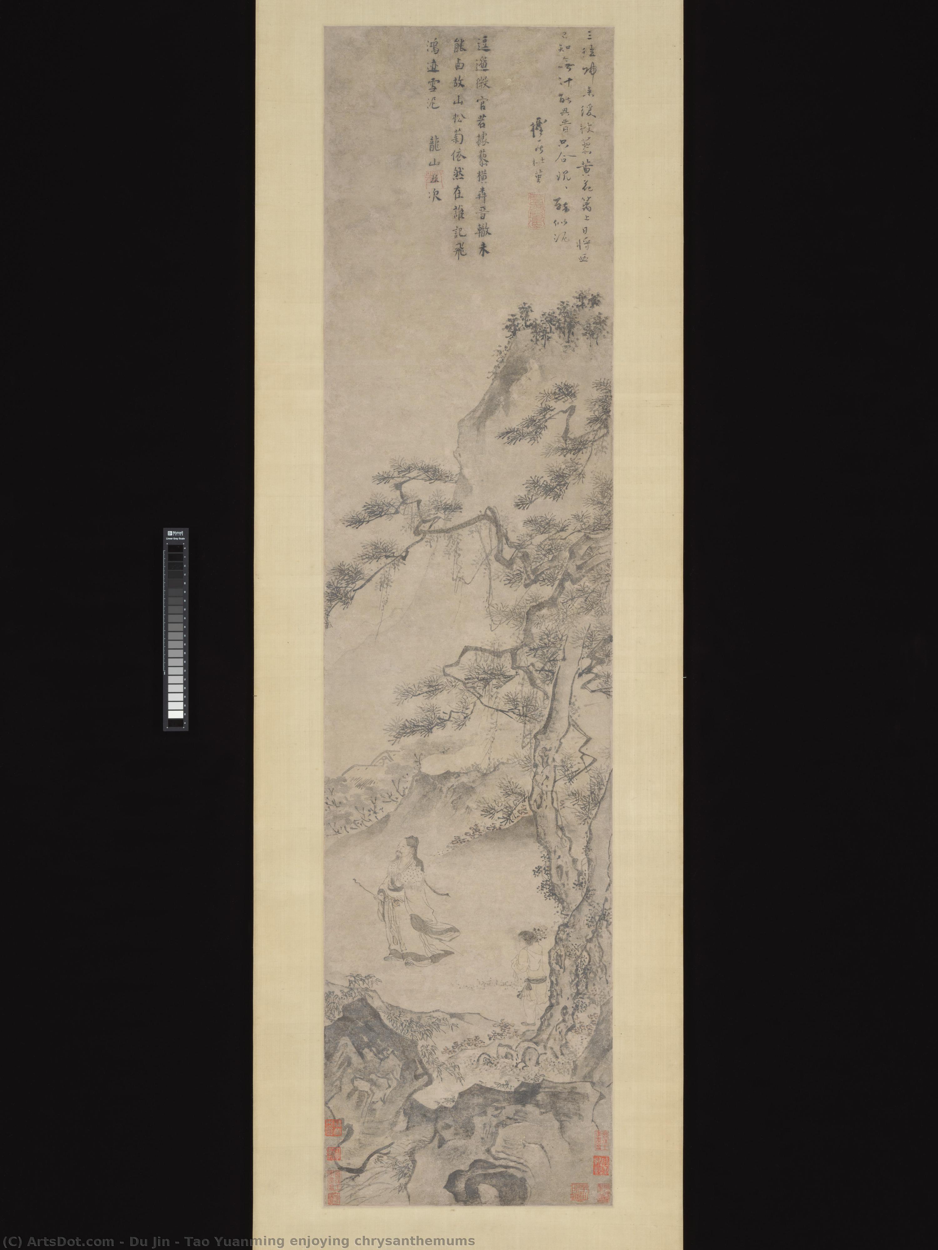 Tao Yuanming Enjoying Chrysanthemums — Du Jin