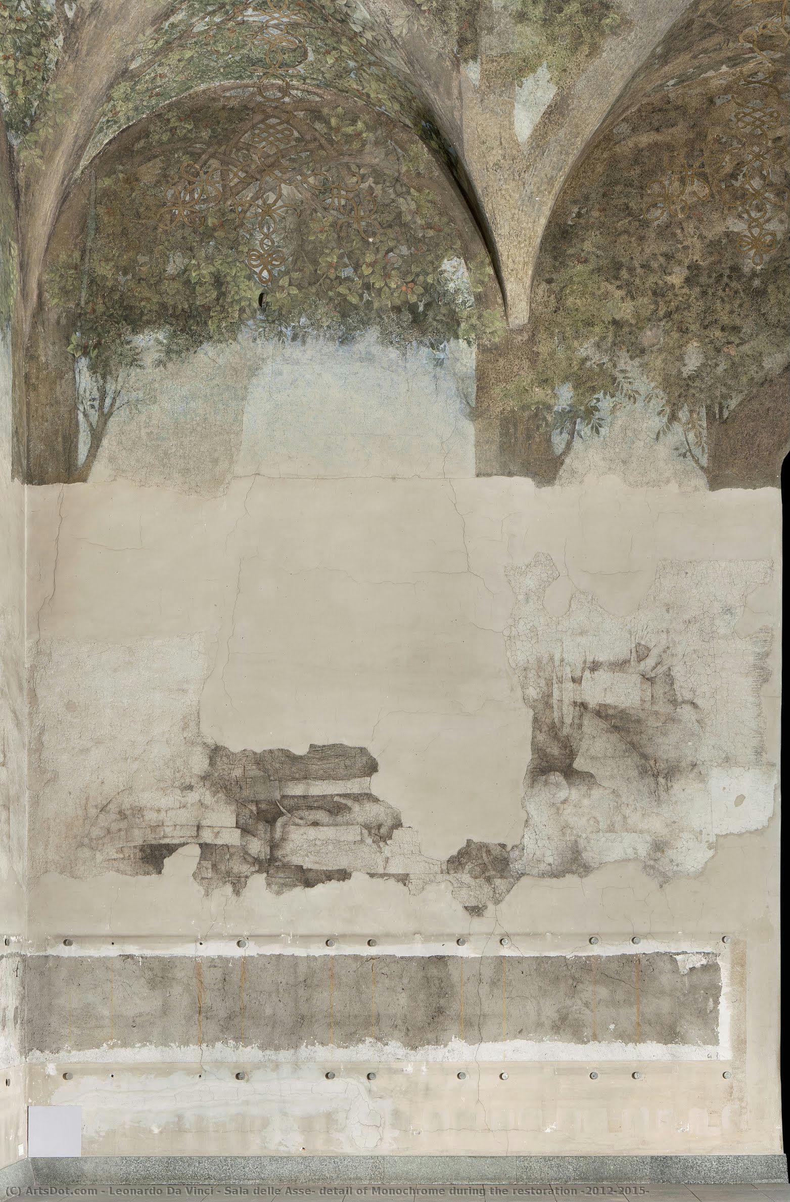 Sala Delle Asse, Detail Der Restaurierung Von Monochrome (2012–2015) — Leonardo Da Vinci