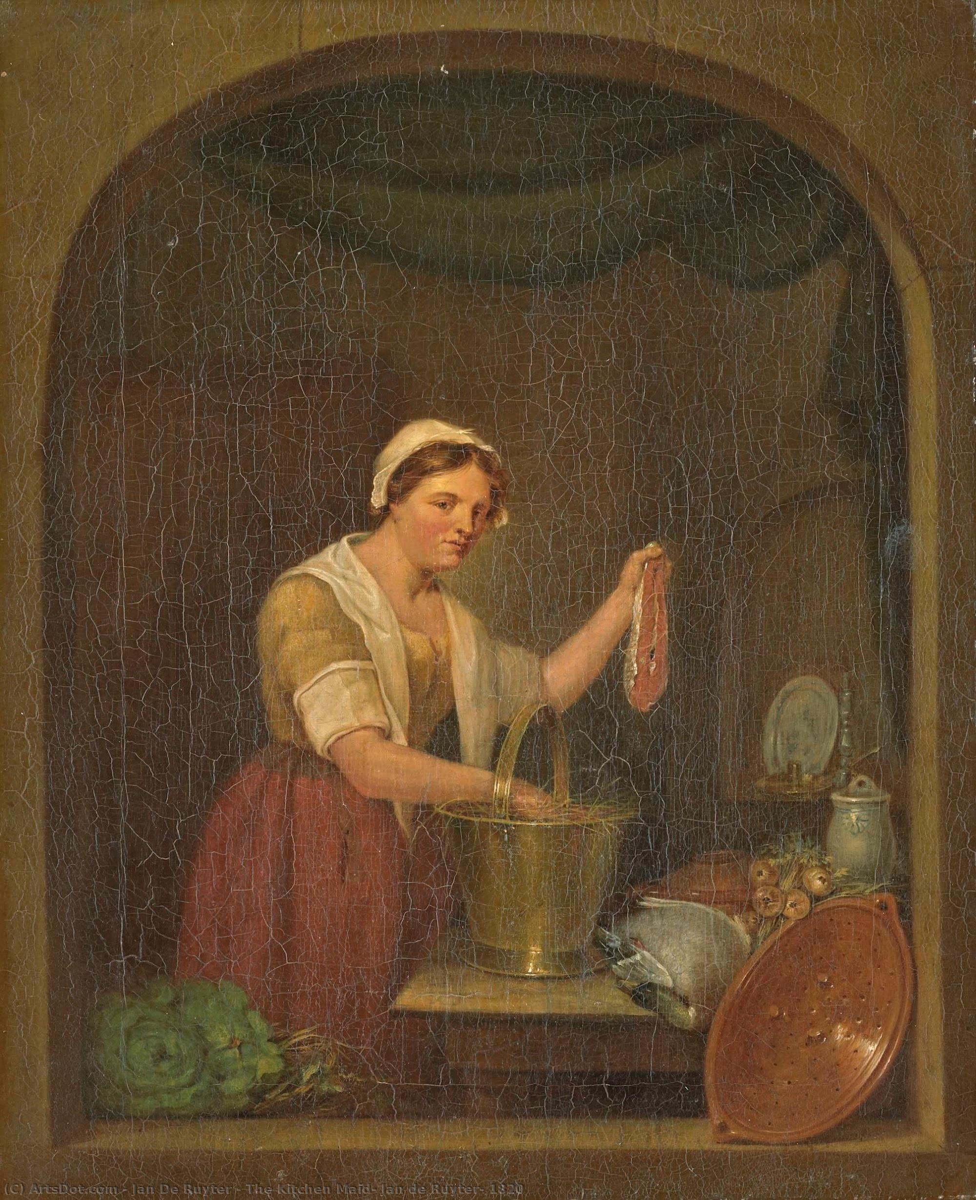 The Kitchen Maid, Jan De Ruyter, 1820 — Jan De Ruyter