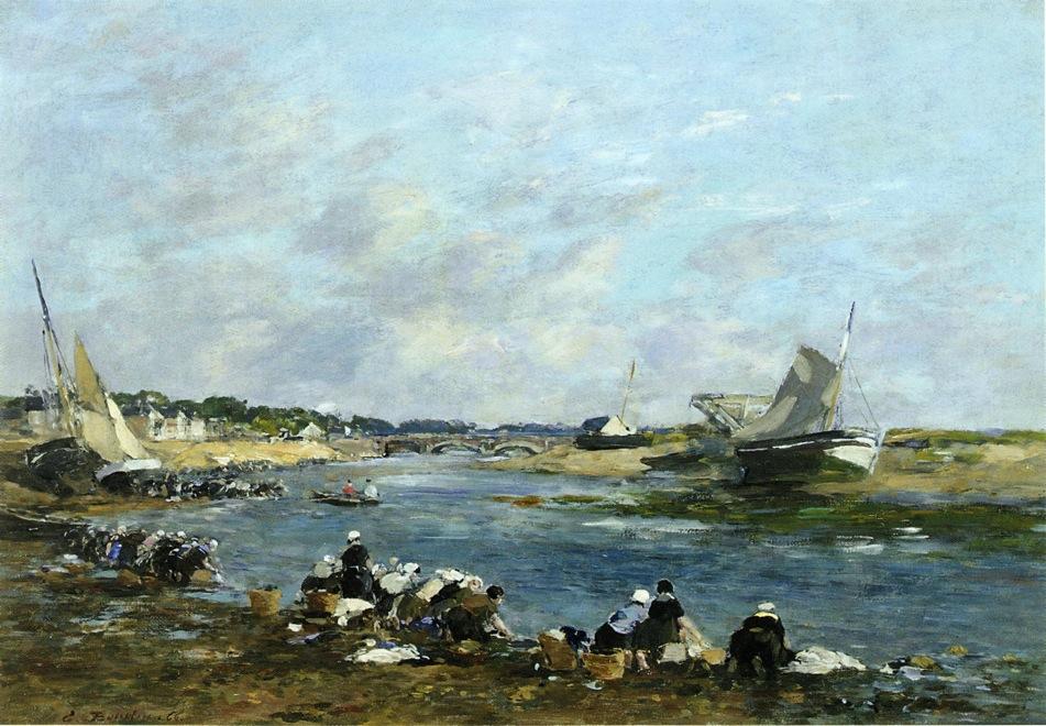 Laundresses On A Branch Of The Touques — Eugène Louis Boudin