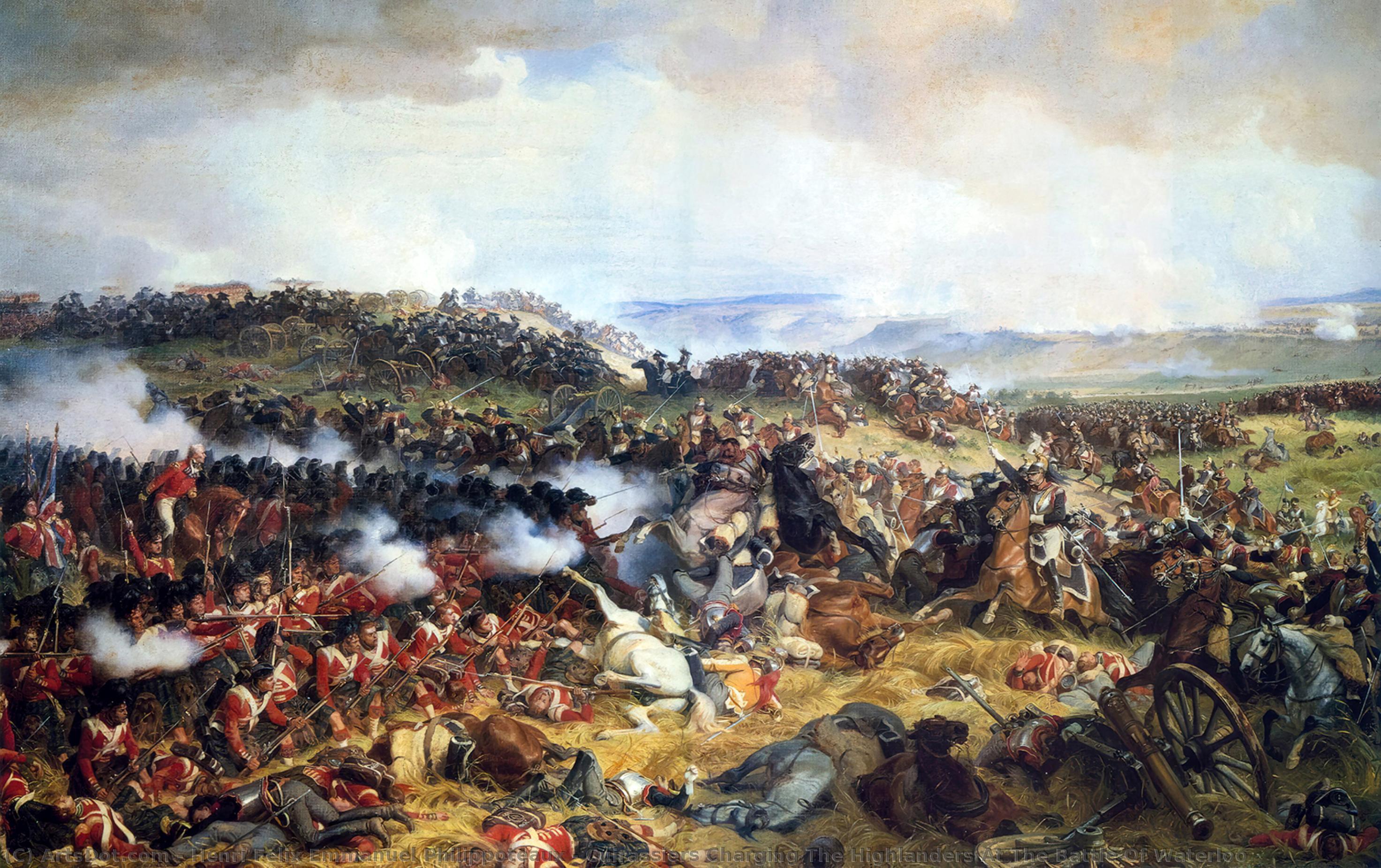 Cuirassiers Charging The Highlanders At The Battle Of Waterloo — Henri Félix Emmanuel Philippoteaux