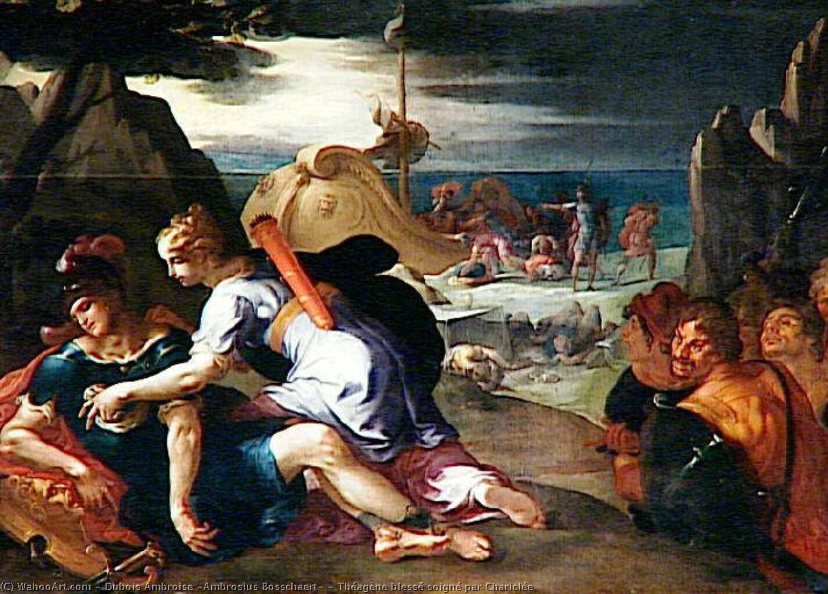 Théagène Blessé Soigné Par Chariclée — Dubois Ambroise (ambrosius Bosschaert)