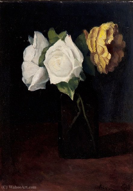 Three Roses In A Vase — Jacob Simon Hendrik Kever