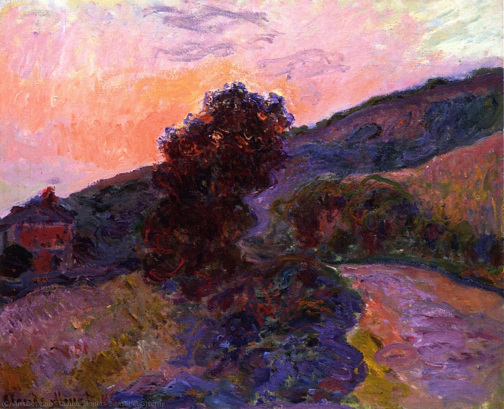 Sunset At Giverny — クロード・モネ