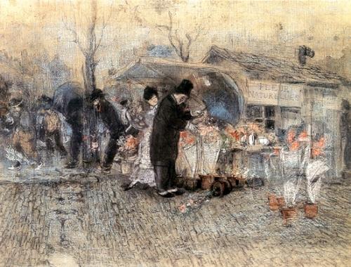 Flower Market Paris — Everett Shinn