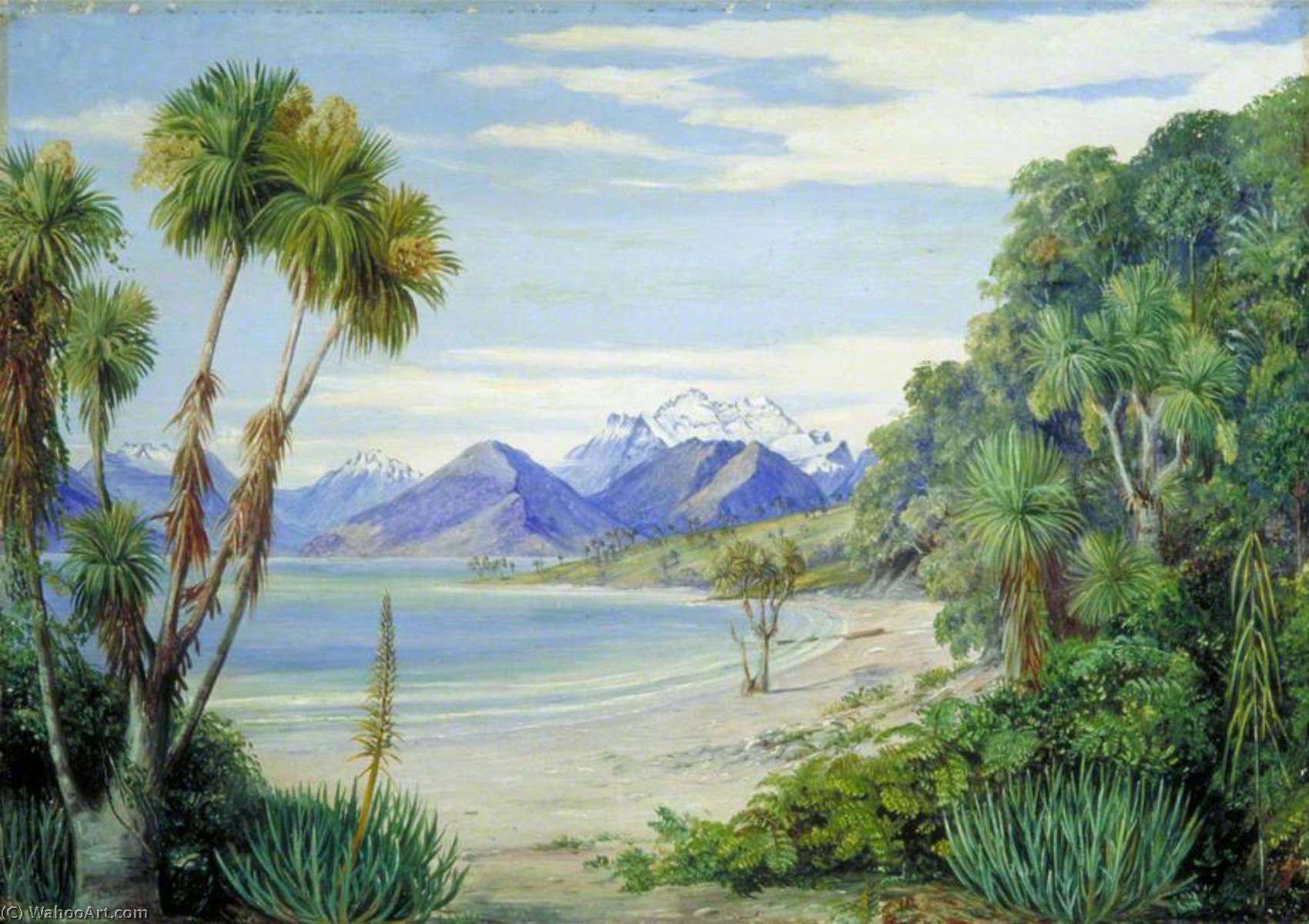 Blick Auf Den Mount Earnshaw Von Der Insel Im Lake Wakatipu, Neuseeland (lake Wakatipu) — Marianne North