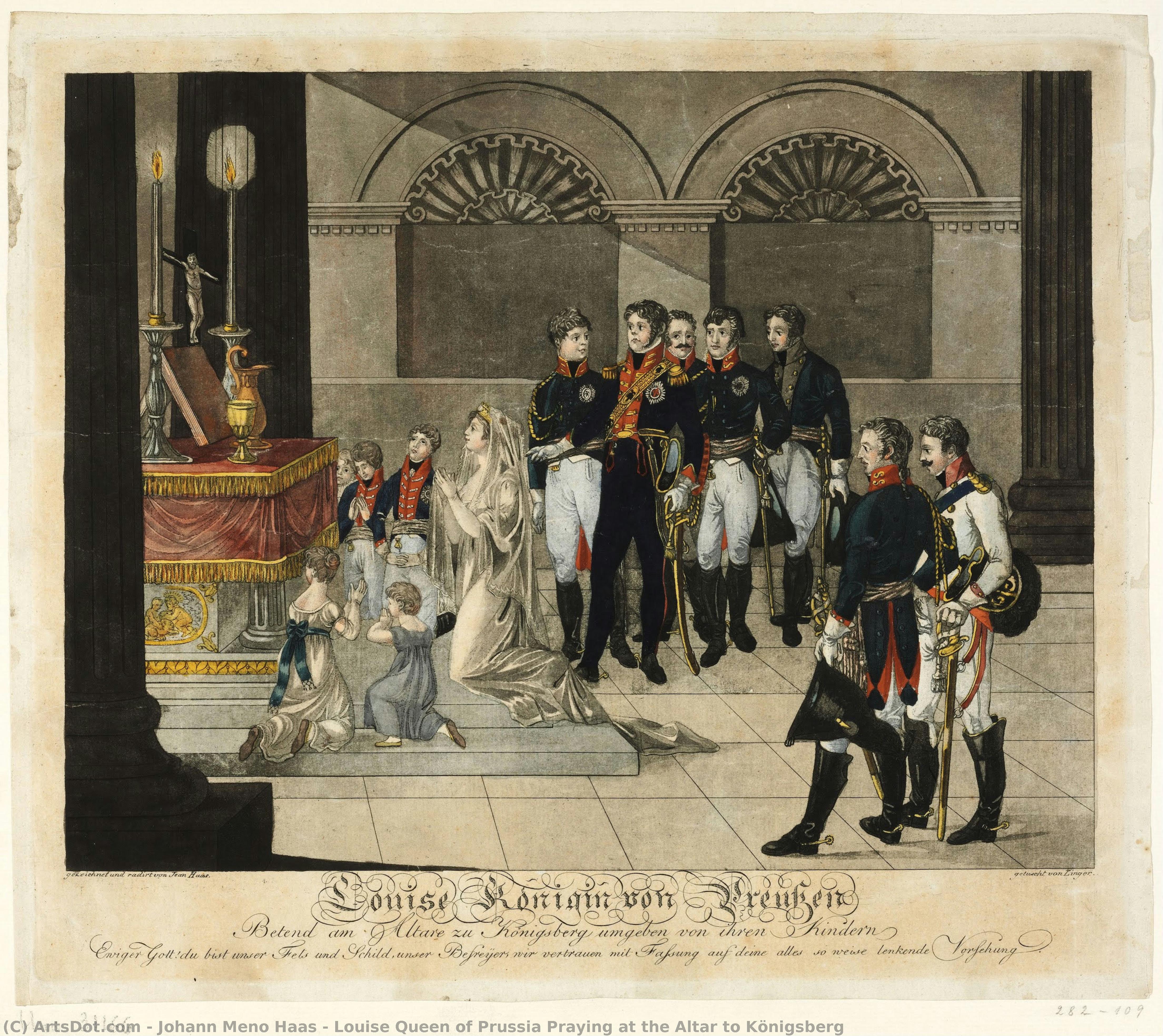 Louise Queen Of Prussia Praying At The Altar To Königsberg — Johann Meno Haas