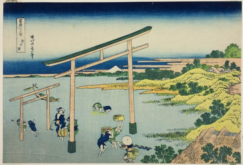 Seashore At Nobutoura — Katsushika Hokusai