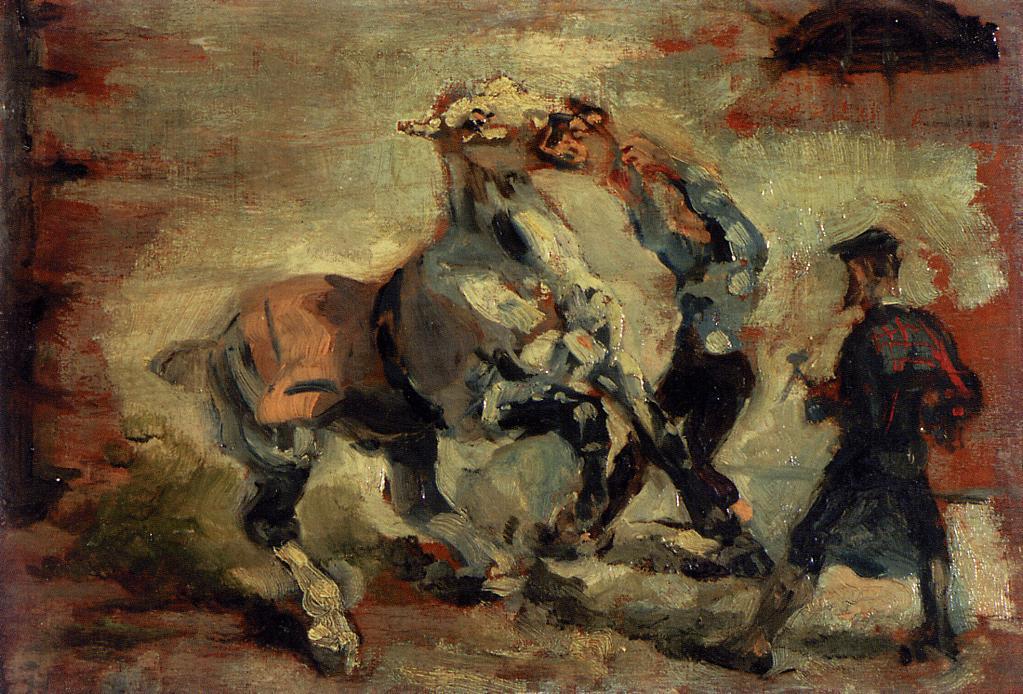 Horse Fighting His Groom — Henri De Toulouse-lautrec