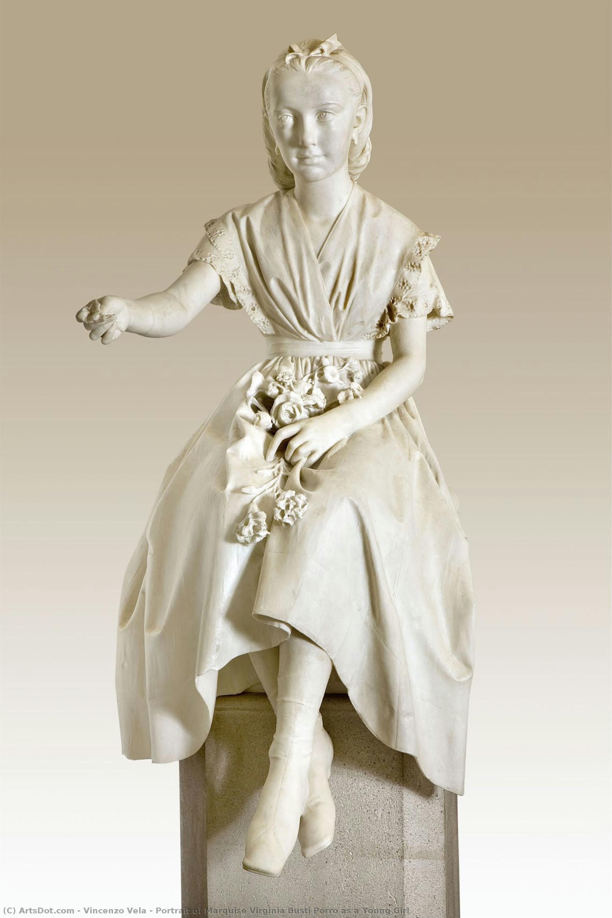 Portrait Of Marquise Virginia Busti Porro As A Young Girl — Vincenzo Vela
