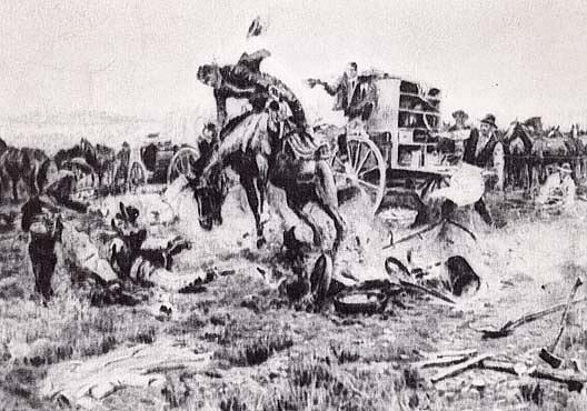 The Camp Cook's Troubles, (painting) — Charles Marion Russell