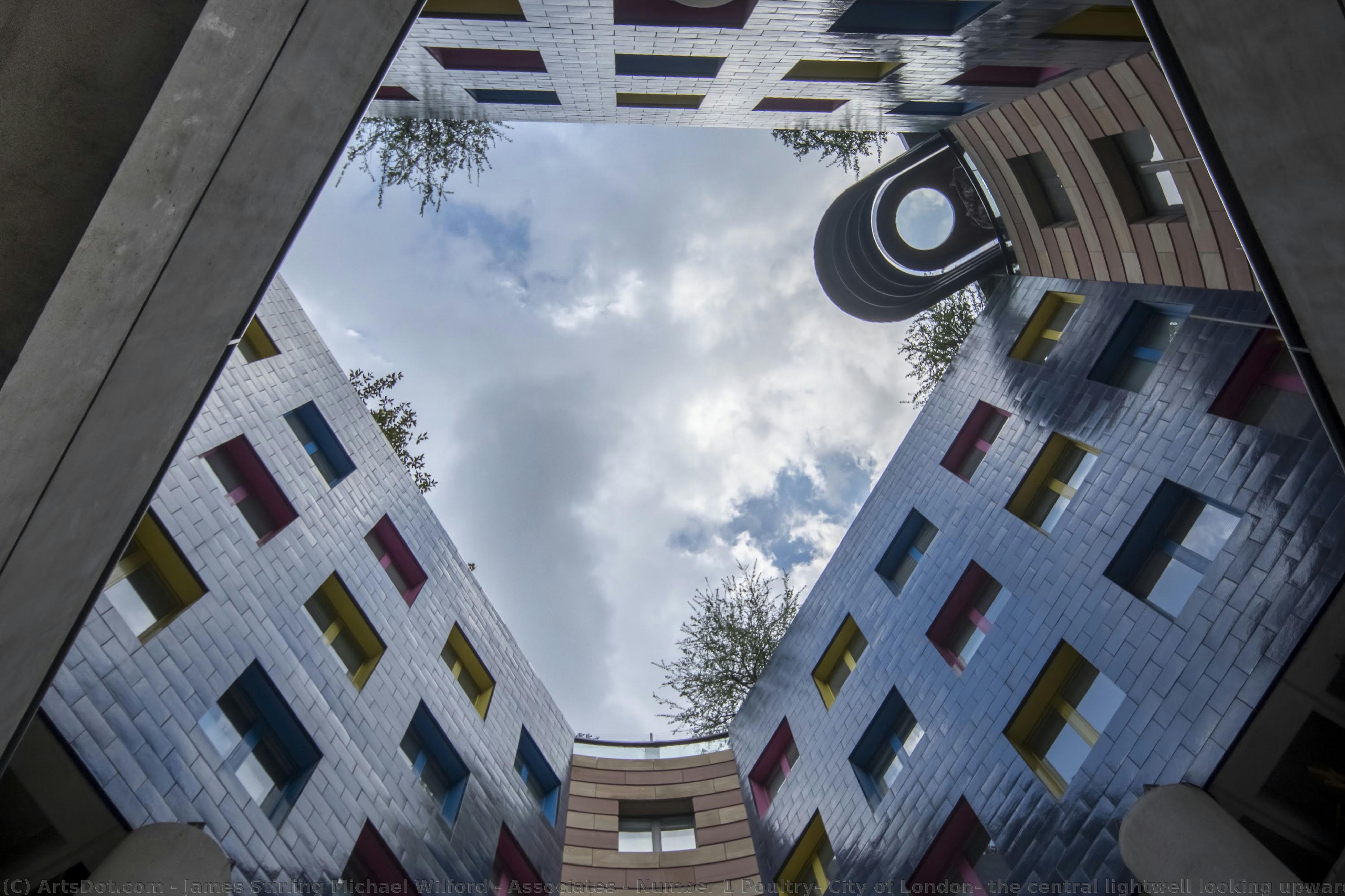 Number 1 Poultry, City Of London: The Central Lightwell Looking Upwards — James Stirling Michael Wilford & Associates