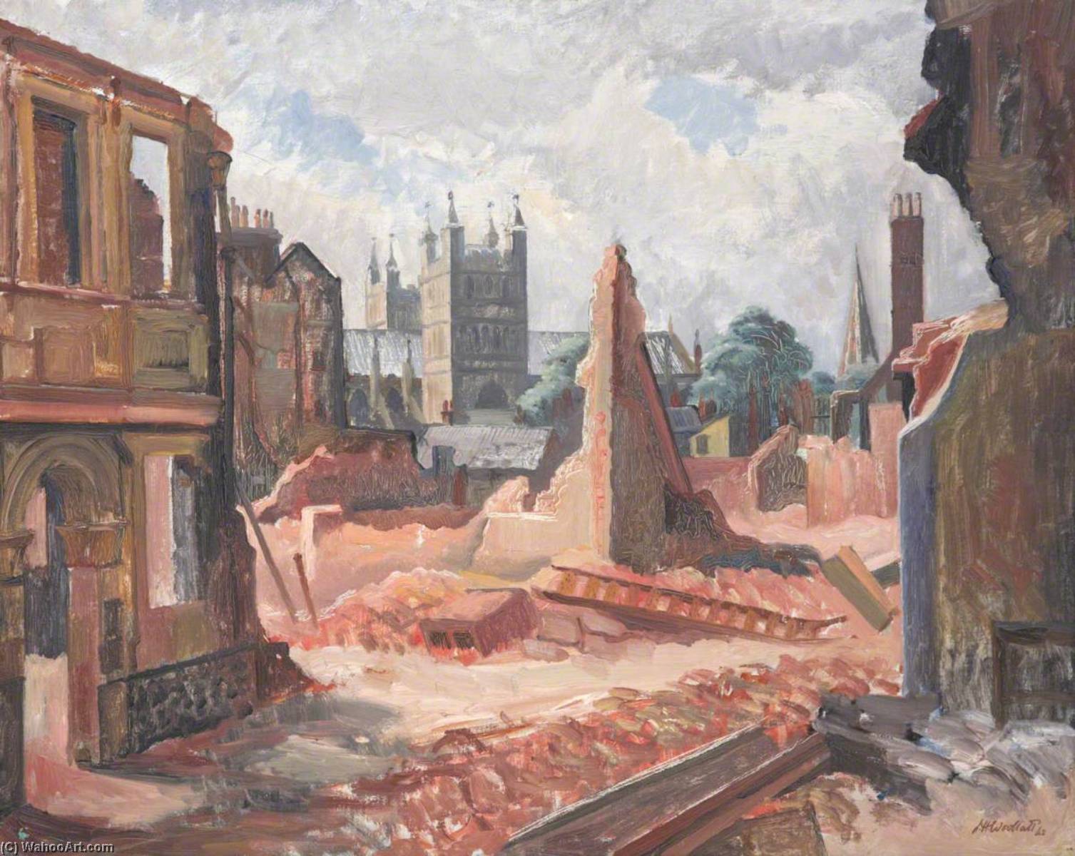 Exeter Cathedral, Devon, From Catherine Street — Leighton Hall Woollatt