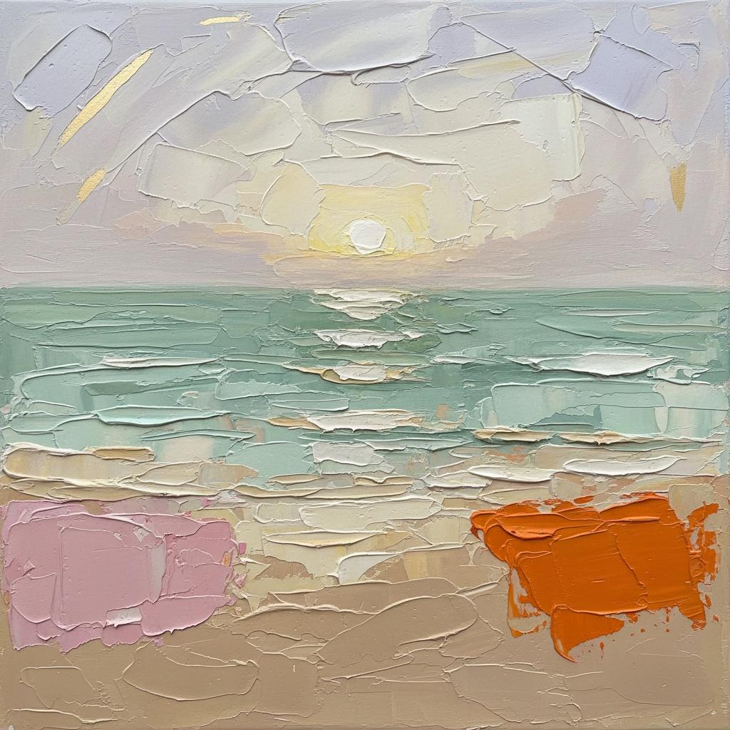 Ethereal Horizon: A Sculptural Study Of Lavender Tides And Burnt Orange Radiance — Christian Noiret