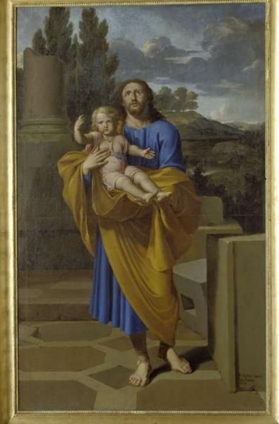 Saint Joseph Portant L'enfant Jesus — Letellier Pierre