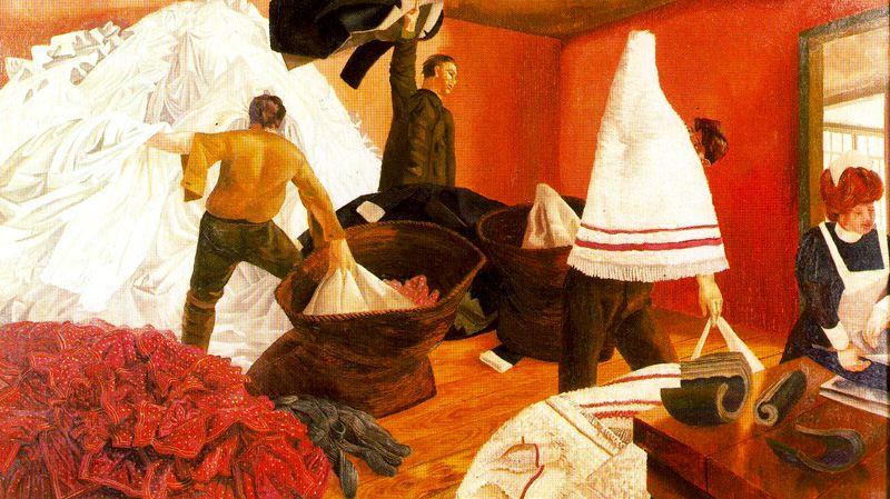 Sorting Laundry — Sir Stanley Spencer