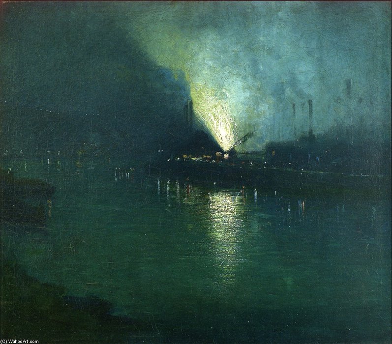 Steel Mills - Nocturne, Pittsburgh — Aaron Harry Gorson