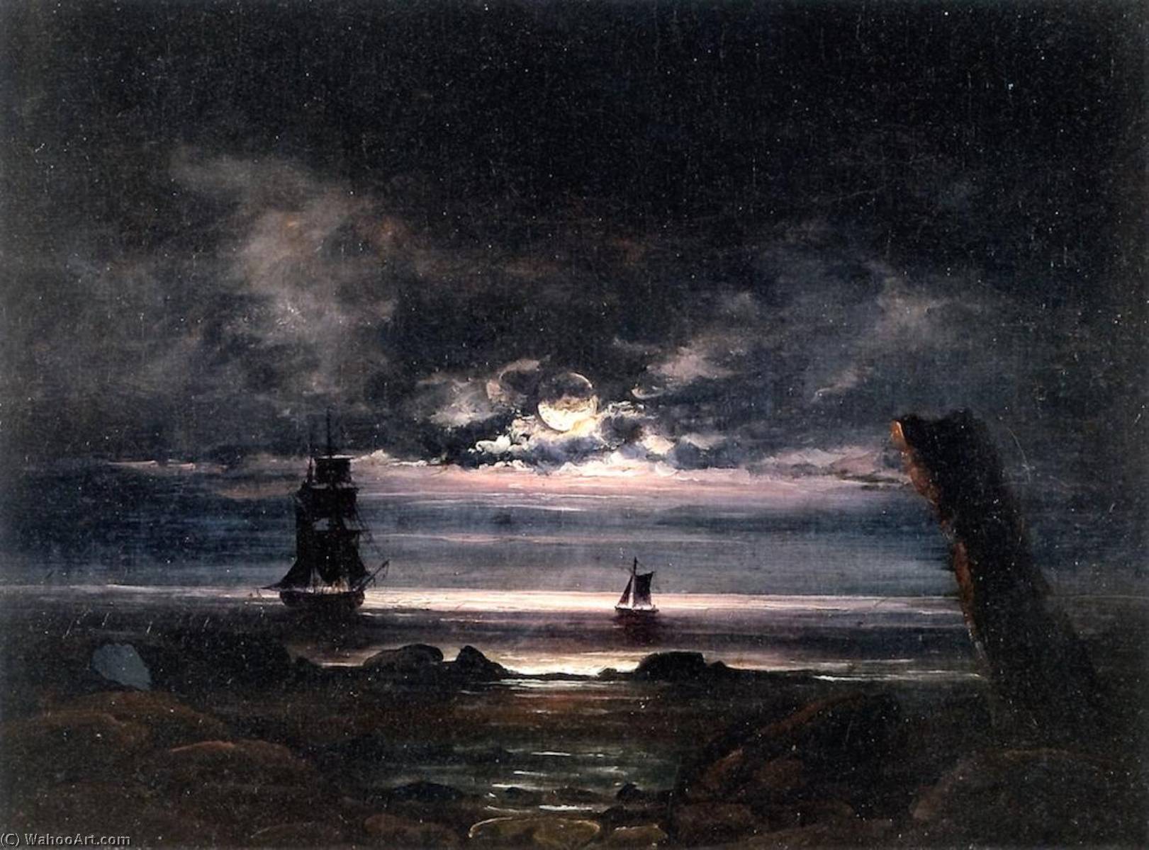 Moonlight On The Coast At Steigen — Peder Balke