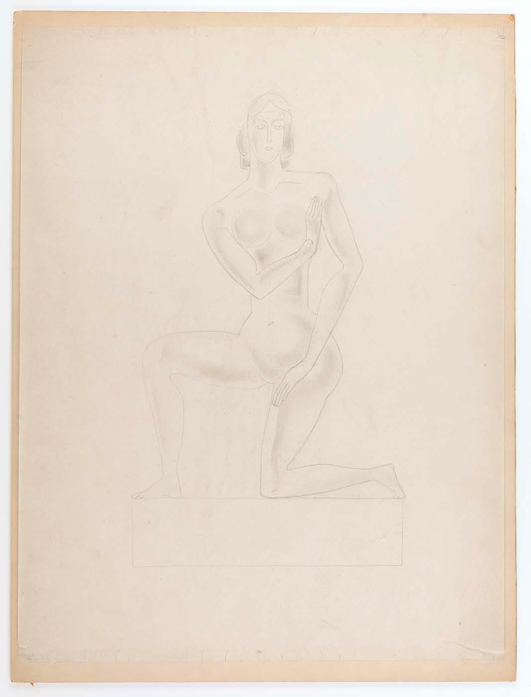 (kneeling Female Nude) — Marguerite Zorach