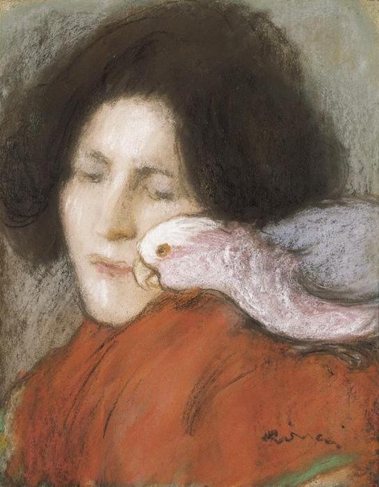 Lazarine With Parrot — József Rippl-rónai