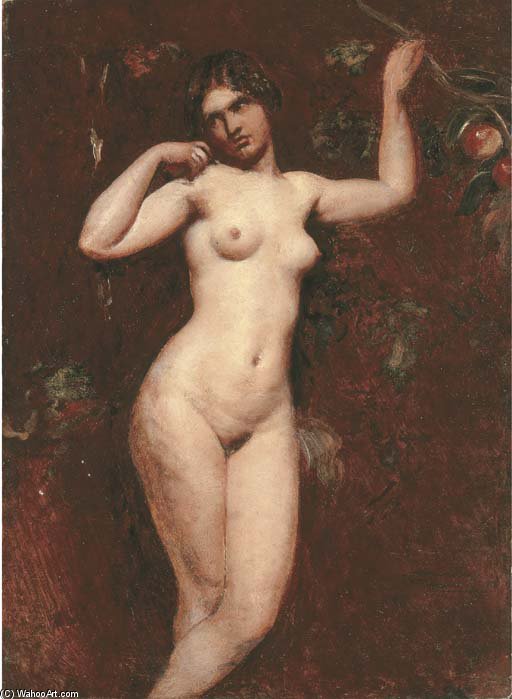 Female Nude, Three-quarter-length, Beside Her Left An Apple Tree — William Etty