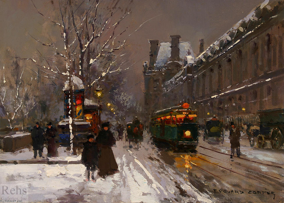 Quay Du Louvre, Winter — Edouard Cortès