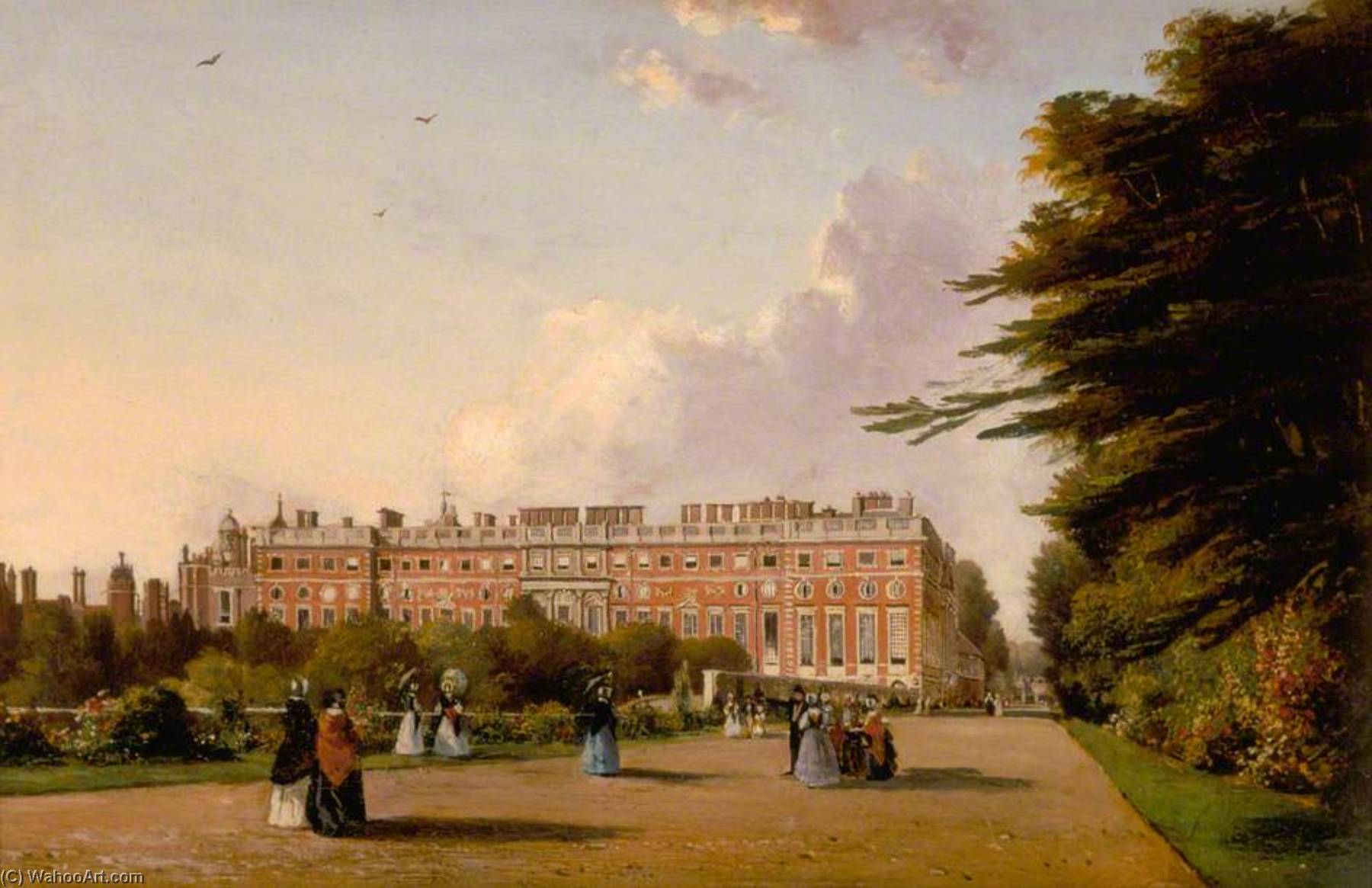 View Of The South Front Of Hampton Court Palace From The Broad Walk — George Hilditch