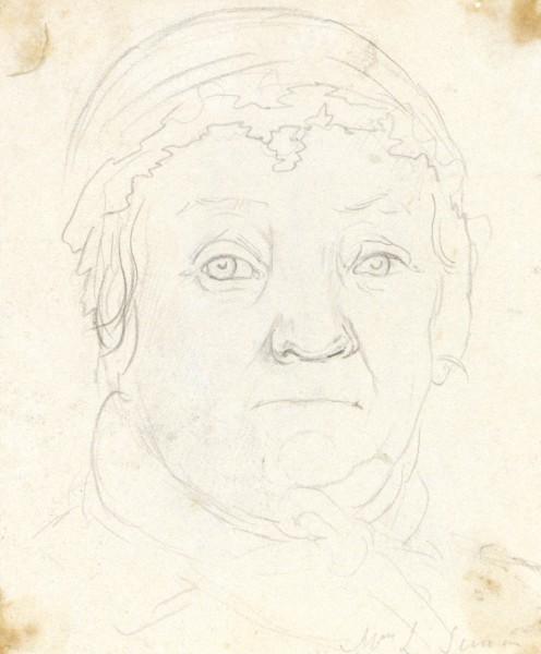 Portrait Drawing Of The Artist's Grandmother — John Frederick Lewis