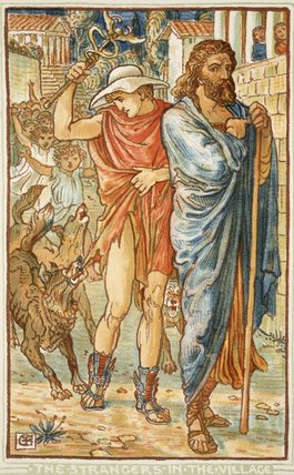 The Strangers In The Village — Walter Crane