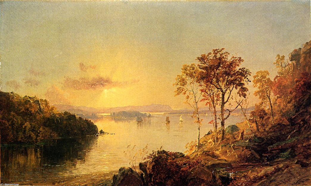 Figures On The Hudson River — Jasper Francis Cropsey